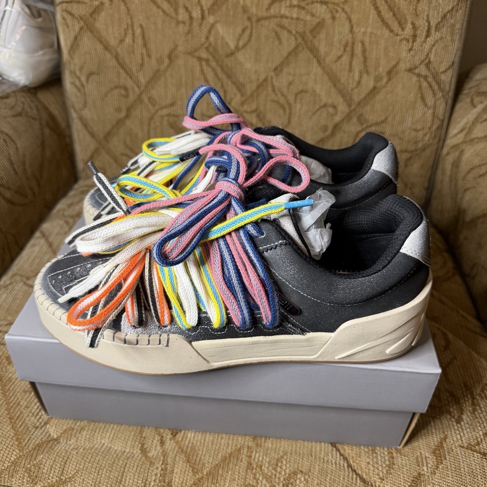Anta Kai 1 Hela Style Roots Gray Black Multi Lace Suede Sneakers Men's Size 9.5
